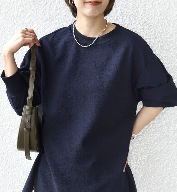 SHIPS for women「〈洗濯機可能〉アンティーク ダンボール 袖 リブ プルオーバー」|Tシャツ・カットソー|