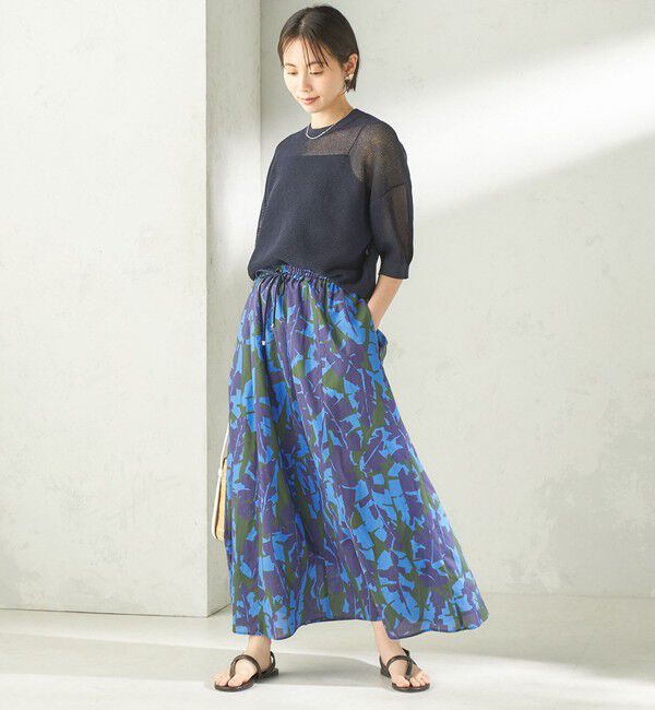 SHIPS for women「〈手洗い可能〉DEVEAUX リーフ プリント スカート」|スカート|
