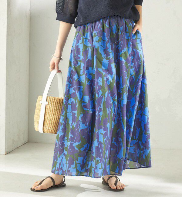 SHIPS for women「〈手洗い可能〉DEVEAUX リーフ プリント スカート」|スカート|