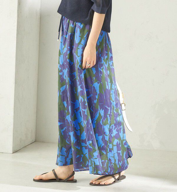 SHIPS for women「〈手洗い可能〉DEVEAUX リーフ プリント スカート」|スカート|