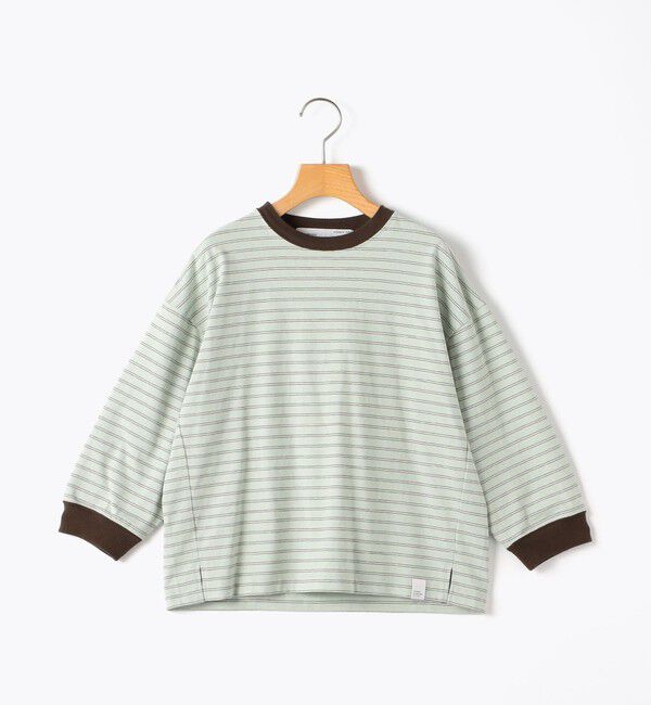 SHIPS KIDS「【別注】THYARD:140～160cm / マルチボーダー ロングスリーブ Tシャツ」|Tシャツ・カットソー|ライトグリーン