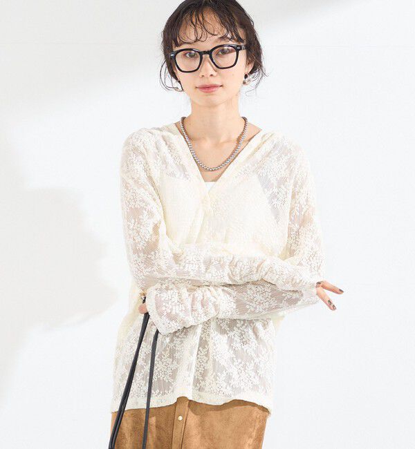 SHIPS Colors 「〈手洗い可能〉カットジャカード フーディー トップス」|Tシャツ・カットソー|