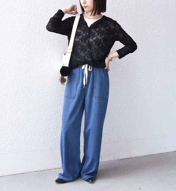 SHIPS Colors 「〈手洗い可能〉カットジャカード フーディー トップス」|Tシャツ・カットソー|