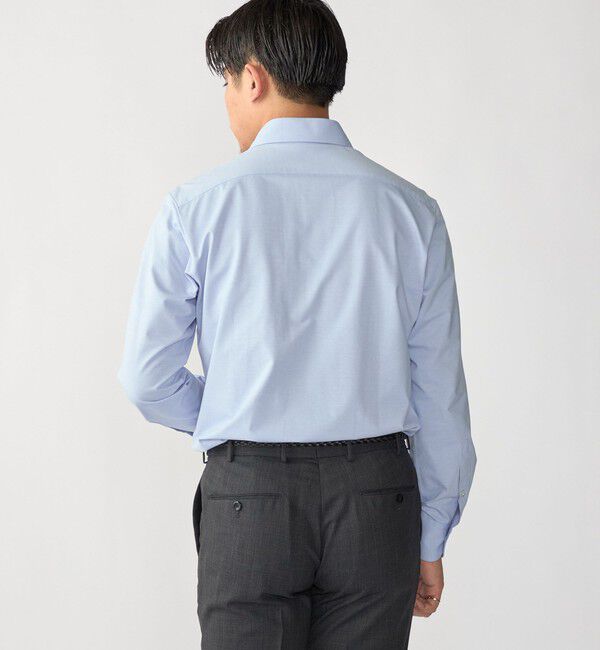 SHIPS「MADE IN JAPAN サックス ブルー ジャージー ワンピースカラー シャツ」|シャツ・ブラウス|