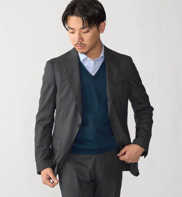 SHIPS「MADE IN JAPAN サックス ブルー ジャージー ワンピースカラー シャツ」|シャツ・ブラウス|
