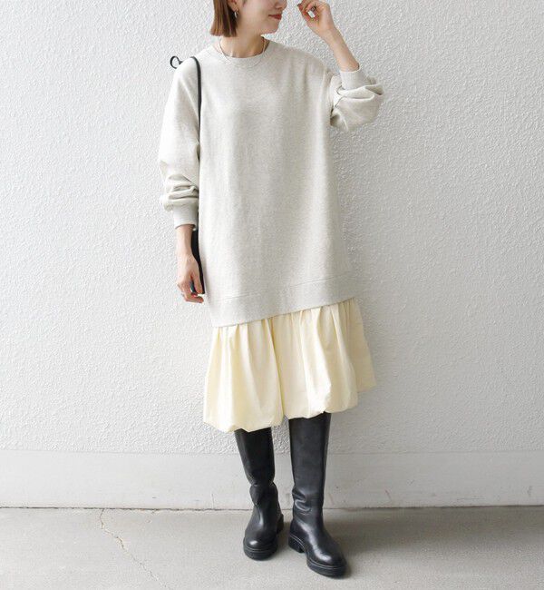 SHIPS any「《予約》〈洗濯機可能〉USAコットン 裏起毛 バルーンヘム スウェット ワンピース」|ワンピース|