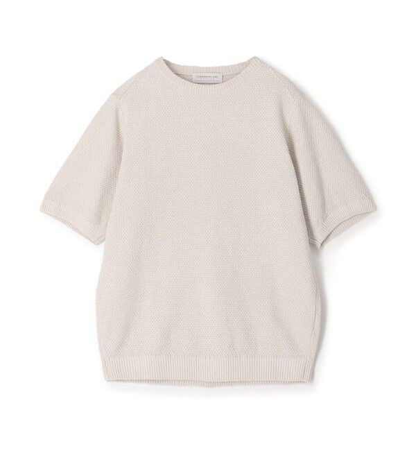 TOMORROWLAND MENS「TOMORROWLAND tricot コットンリネン モスステッチ柄クルーネック半袖ニット」|ニット・セーター|13 オフホワイト