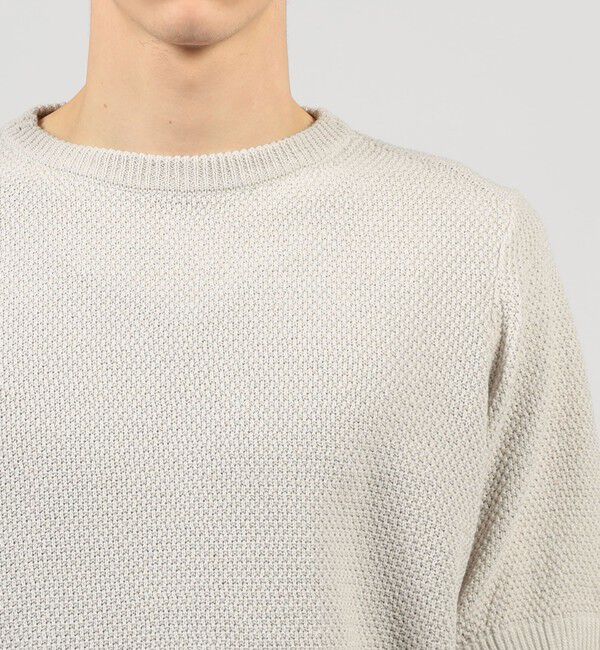 TOMORROWLAND MENS「TOMORROWLAND tricot コットンリネン モスステッチ柄クルーネック半袖ニット」|ニット・セーター|