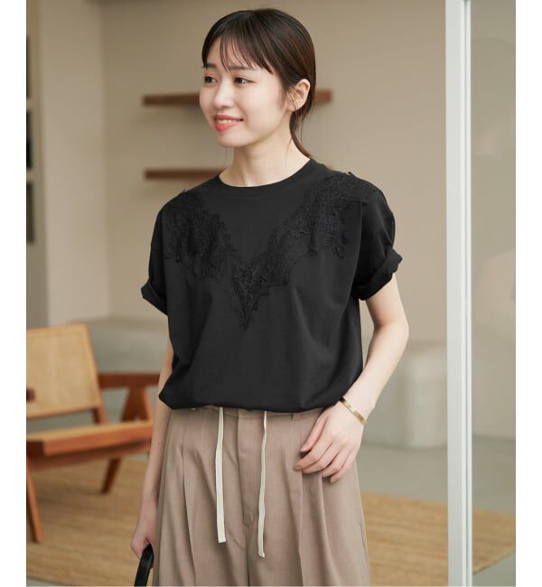 SLOBE IENA「アイラッシュレースTシャツ」|Tシャツ・カットソー|