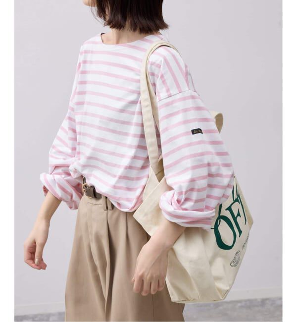 SLOBE IENA「《追加》LE MINOR/ルミノア SLOBE別注 ビッグボーダロンTEE」|Tシャツ・カットソー|ピンク