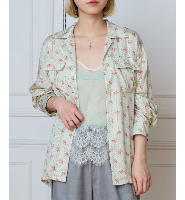 IENA LA BOUCLE「IENA LA BOUCLE レトロフラワープリントシャツ」|シャツ・ブラウス|