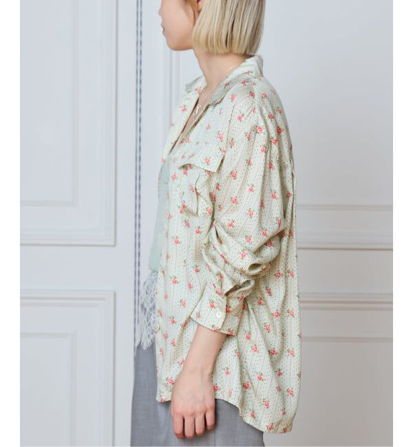 IENA LA BOUCLE「IENA LA BOUCLE レトロフラワープリントシャツ」|シャツ・ブラウス|