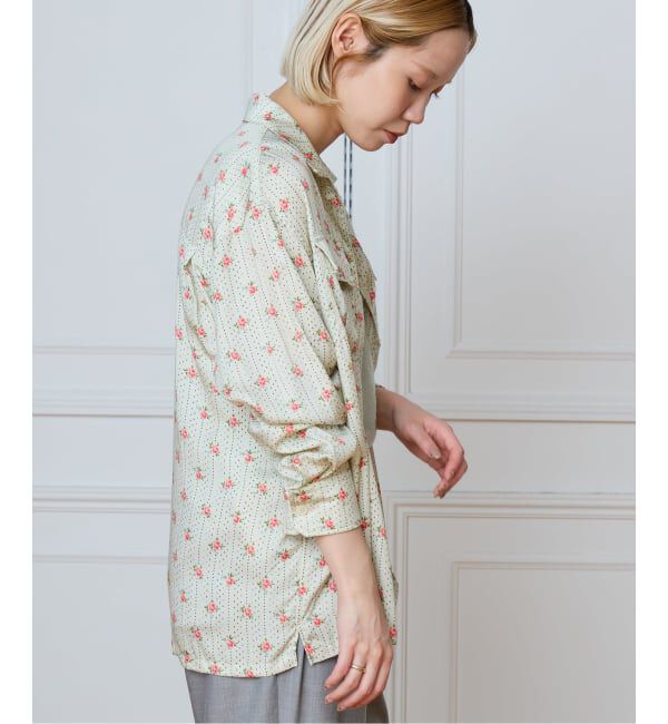 IENA LA BOUCLE「IENA LA BOUCLE レトロフラワープリントシャツ」|シャツ・ブラウス|