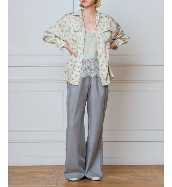 IENA LA BOUCLE「IENA LA BOUCLE レトロフラワープリントシャツ」|シャツ・ブラウス|