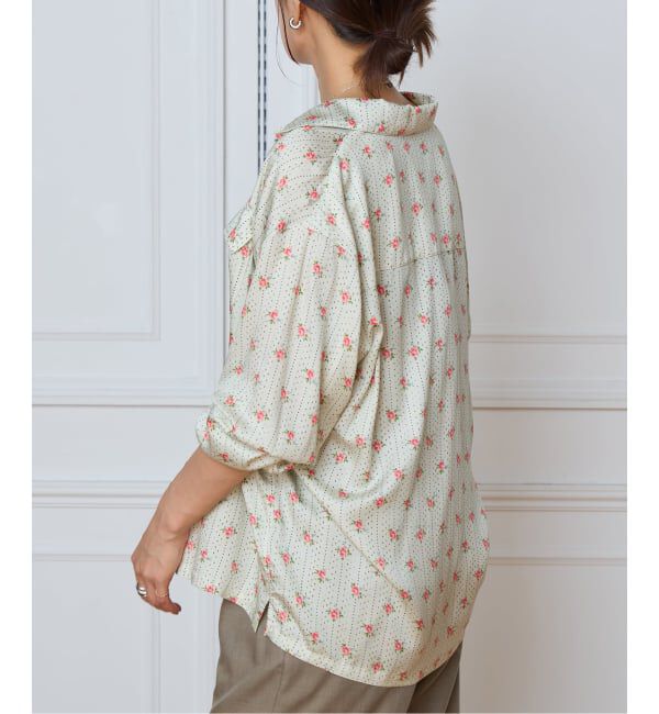 IENA LA BOUCLE「IENA LA BOUCLE レトロフラワープリントシャツ」|シャツ・ブラウス|