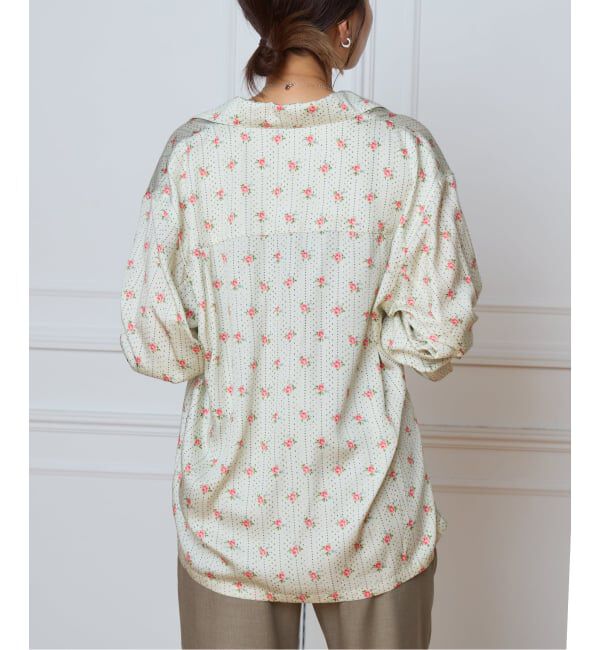 IENA LA BOUCLE「IENA LA BOUCLE レトロフラワープリントシャツ」|シャツ・ブラウス|