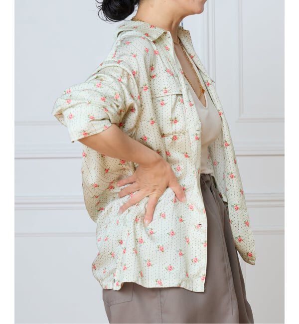 IENA LA BOUCLE「IENA LA BOUCLE レトロフラワープリントシャツ」|シャツ・ブラウス|
