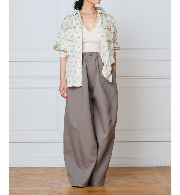 IENA LA BOUCLE「IENA LA BOUCLE レトロフラワープリントシャツ」|シャツ・ブラウス|