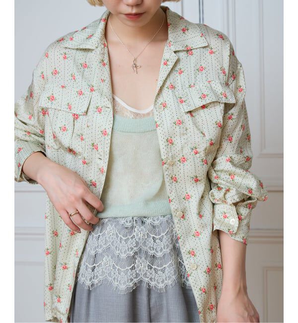 IENA LA BOUCLE「IENA LA BOUCLE レトロフラワープリントシャツ」|シャツ・ブラウス|