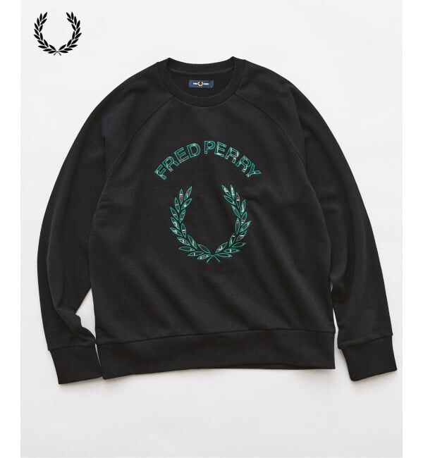 417 EDIFICE「FRED PERRY / フレッドペリー TARTAN APPLIQUE SWEATSHIRT」|スウェット・ジャージ|ネイビー