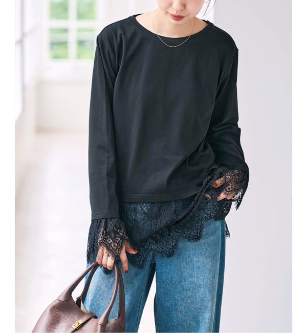 Spick and Span「レースドッキングプルオーバー」|Tシャツ・カットソー|
