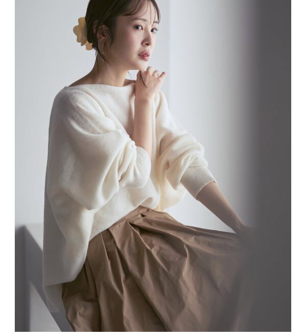 NOBLE「《追加・WEB限定カラーあり》ファインウールドルマンプルオーバー」|ニット・セーター|ホワイト A