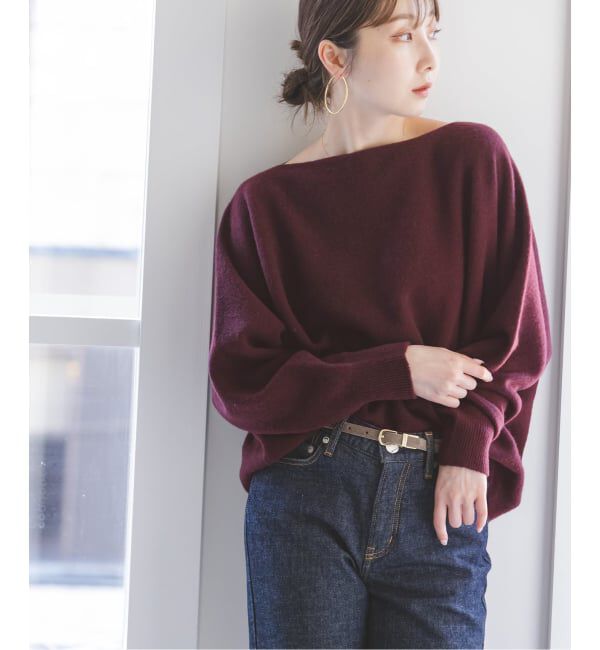 NOBLE「《追加・WEB限定カラーあり》ファインウールドルマンプルオーバー」|ニット・セーター|ボルドー