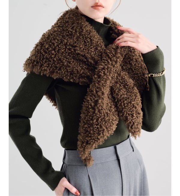 U by SPICK&SPAN「《予約》HELEN MOORE/ヘレンムーア FUR SCARF」|ストール|