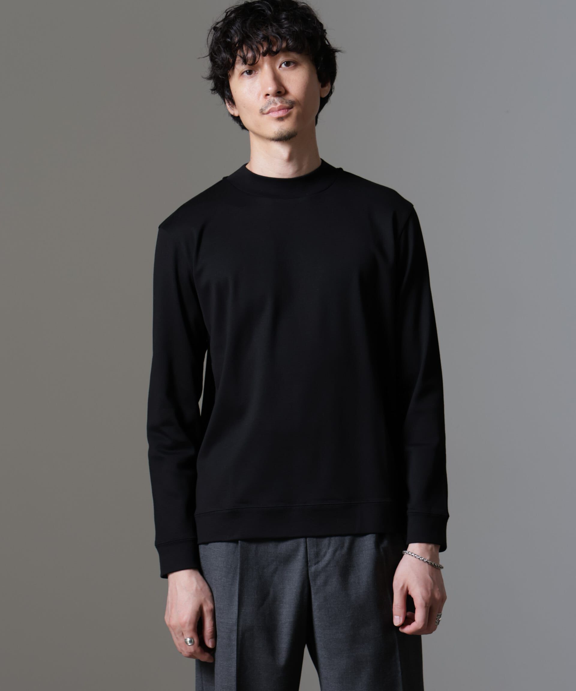 NANO universe「｢FORMAL JERSEY｣モックネックカットソー長袖」|Tシャツ・カットソー|