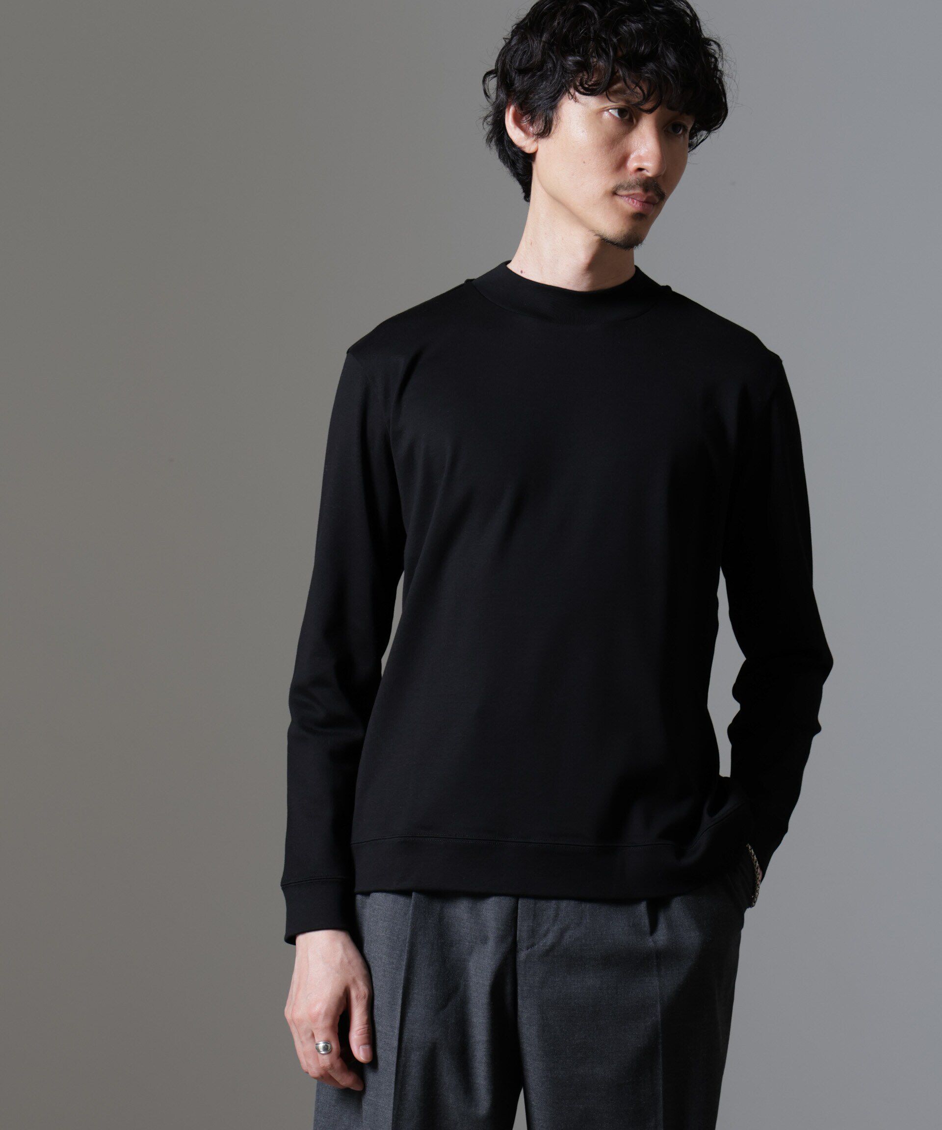 NANO universe「｢FORMAL JERSEY｣モックネックカットソー長袖」|Tシャツ・カットソー|