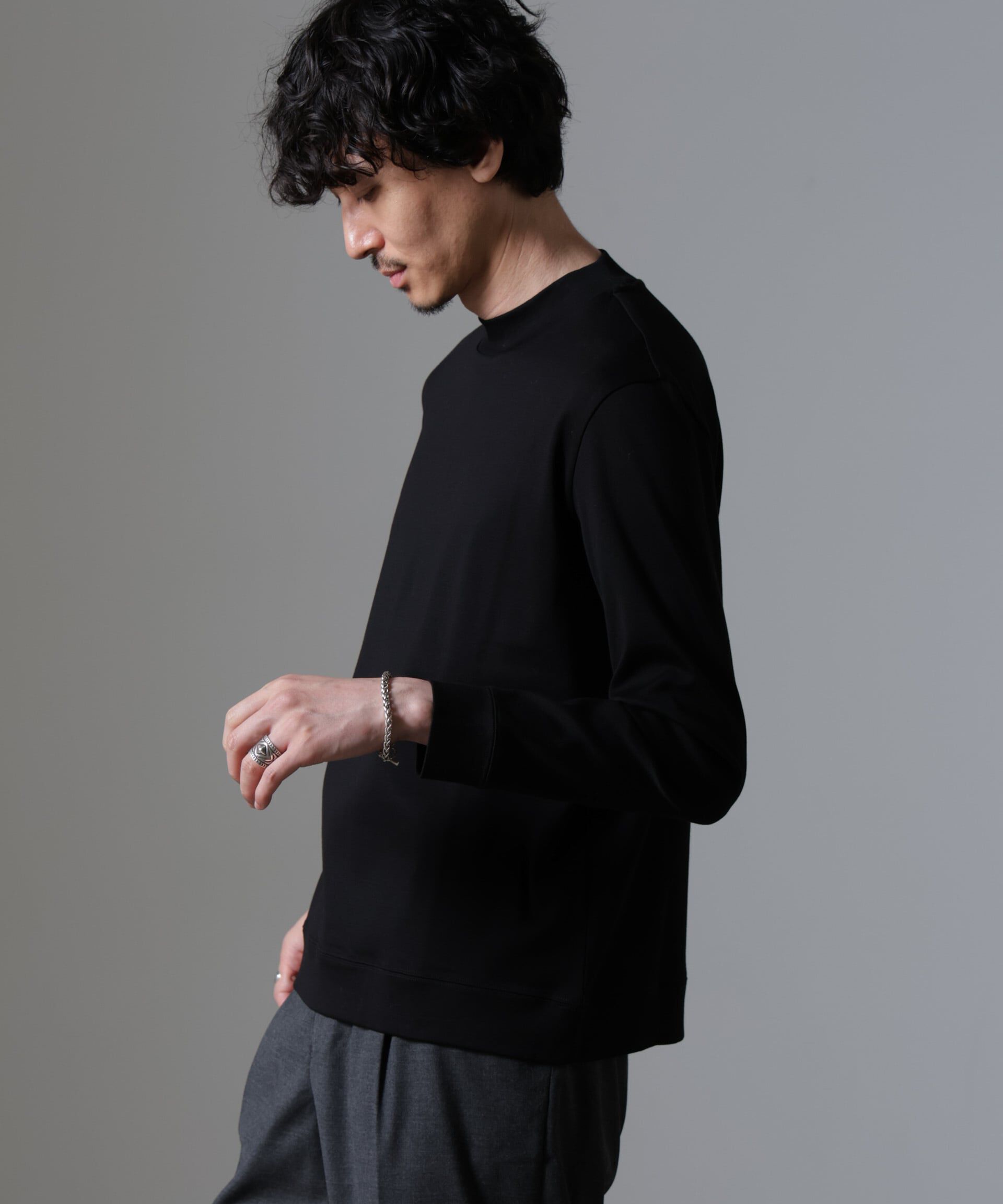 NANO universe「｢FORMAL JERSEY｣モックネックカットソー長袖」|Tシャツ・カットソー|