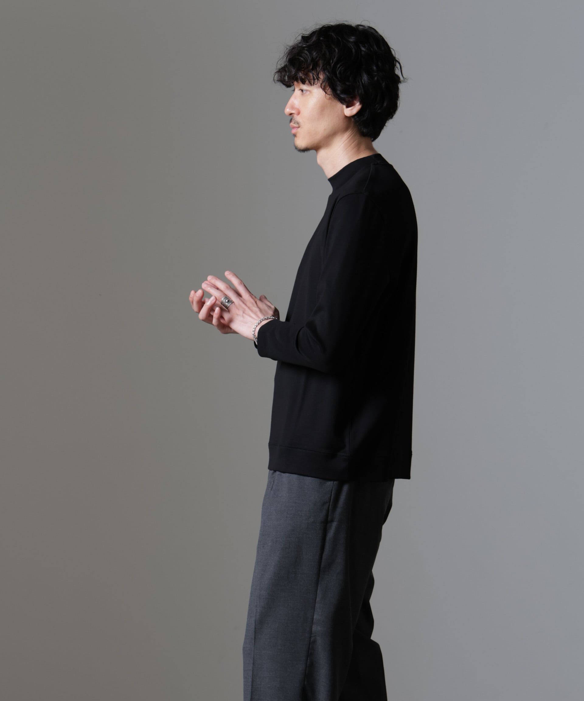 NANO universe「｢FORMAL JERSEY｣モックネックカットソー長袖」|Tシャツ・カットソー|