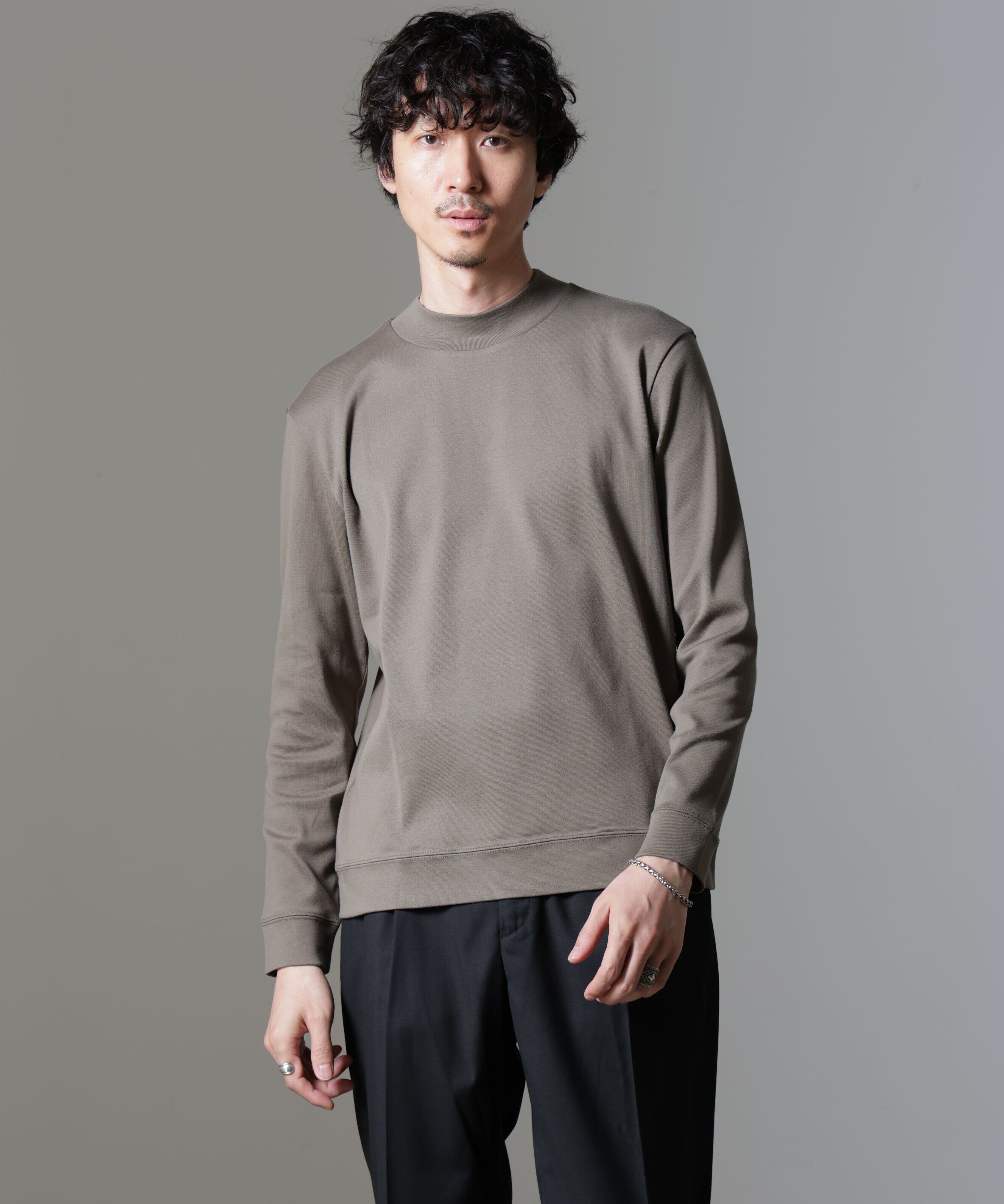 NANO universe「｢FORMAL JERSEY｣モックネックカットソー長袖」|Tシャツ・カットソー|