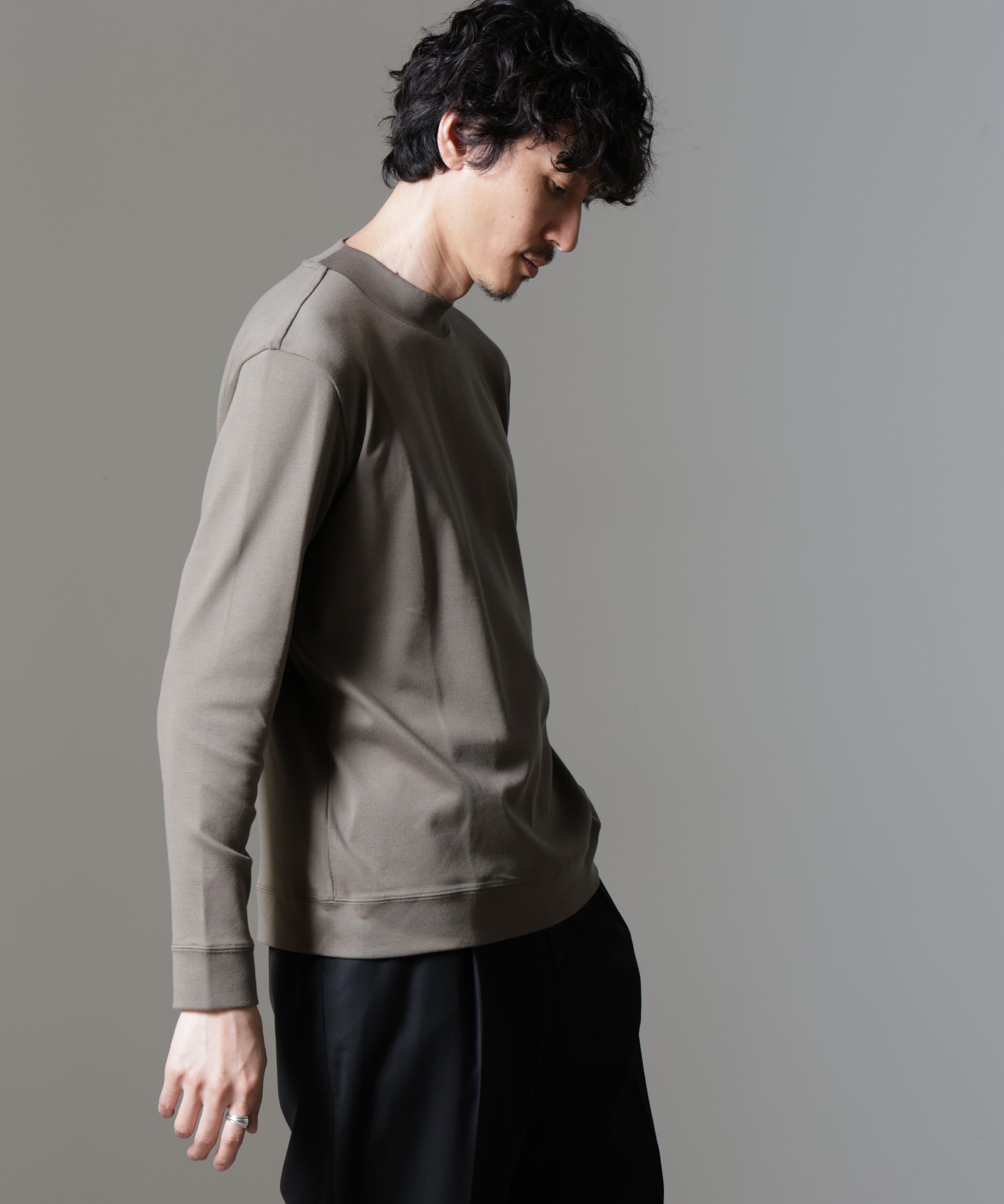 NANO universe「｢FORMAL JERSEY｣モックネックカットソー長袖」|Tシャツ・カットソー|