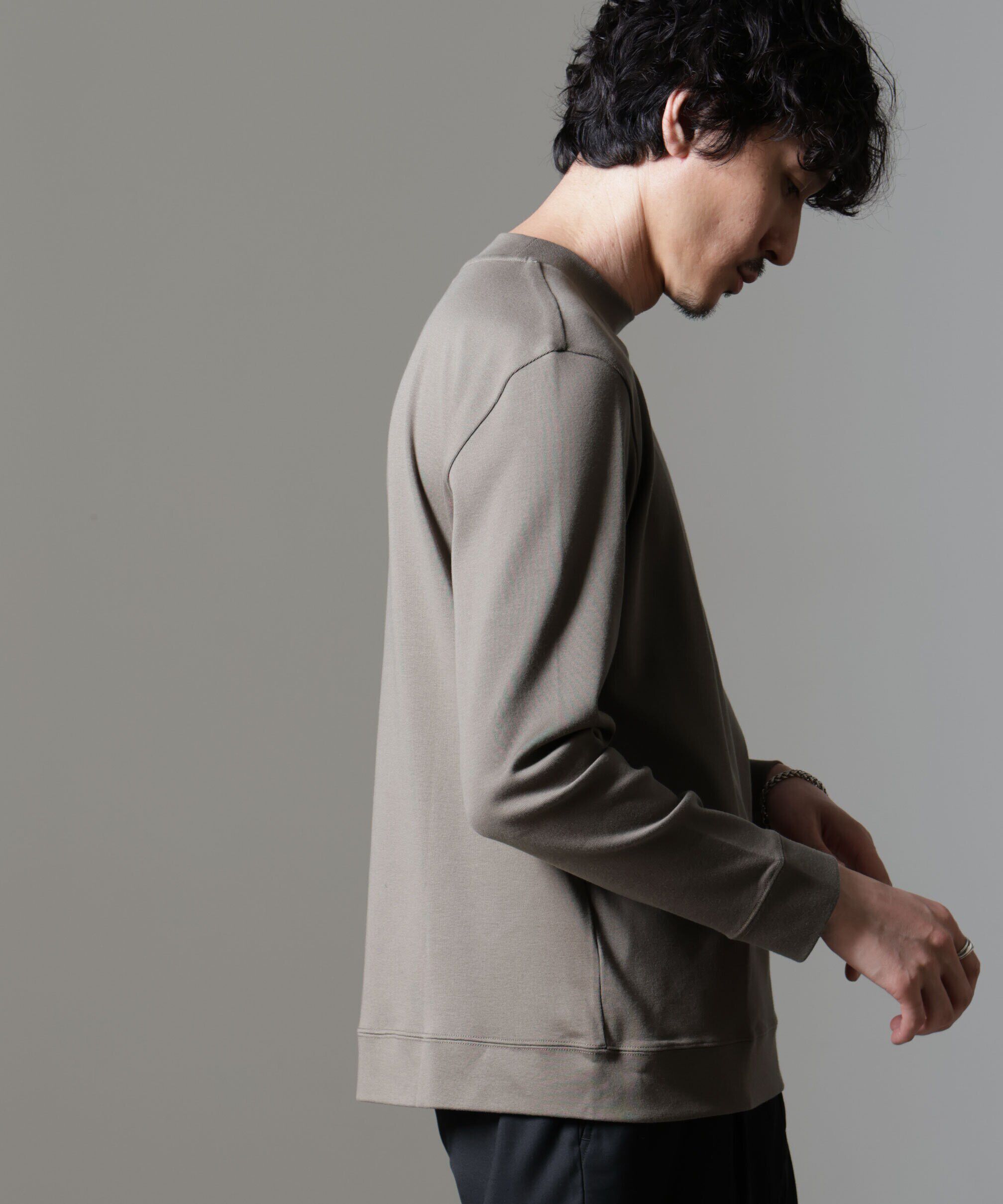 NANO universe「｢FORMAL JERSEY｣モックネックカットソー長袖」|Tシャツ・カットソー|