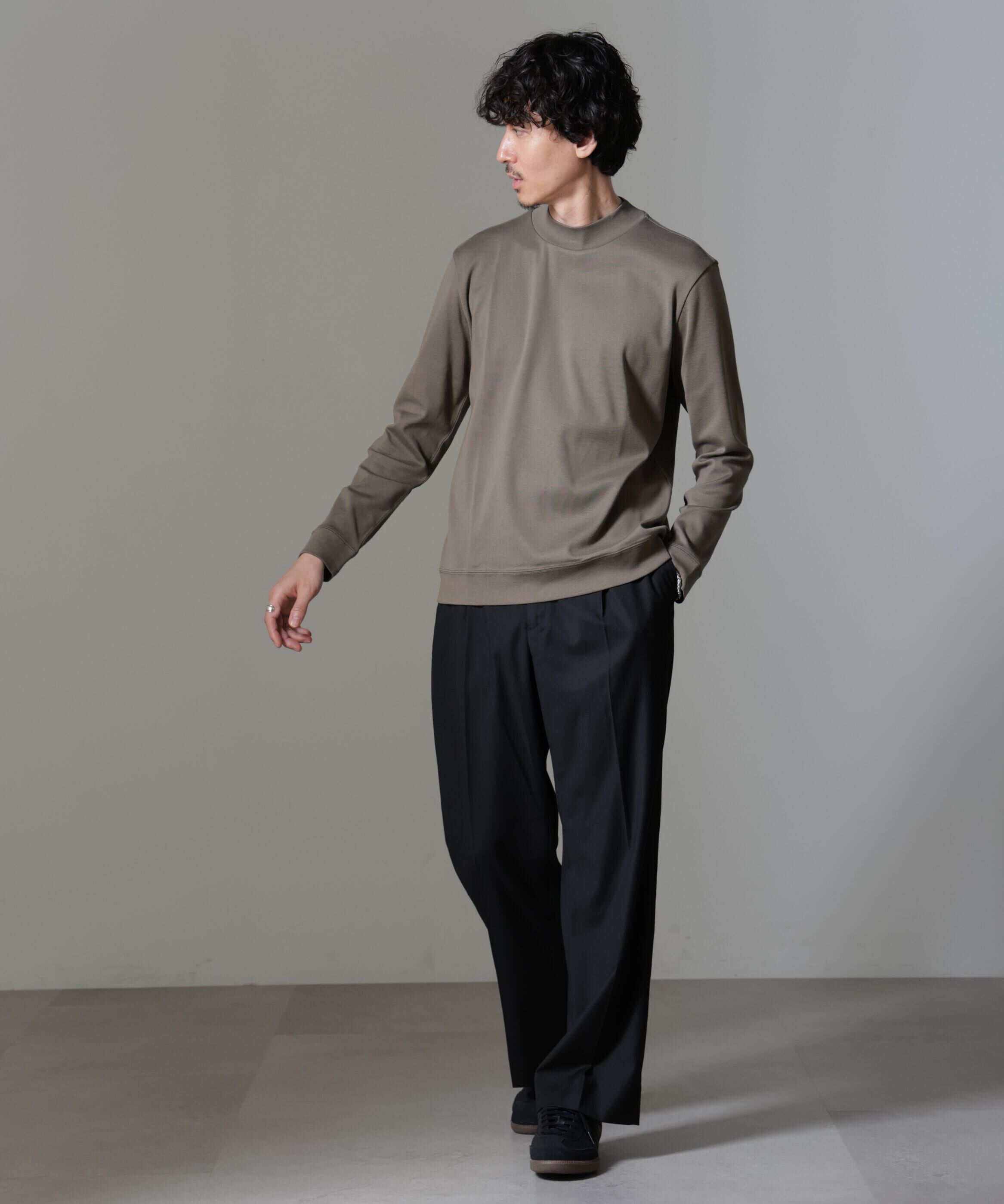 NANO universe「｢FORMAL JERSEY｣モックネックカットソー長袖」|Tシャツ・カットソー|