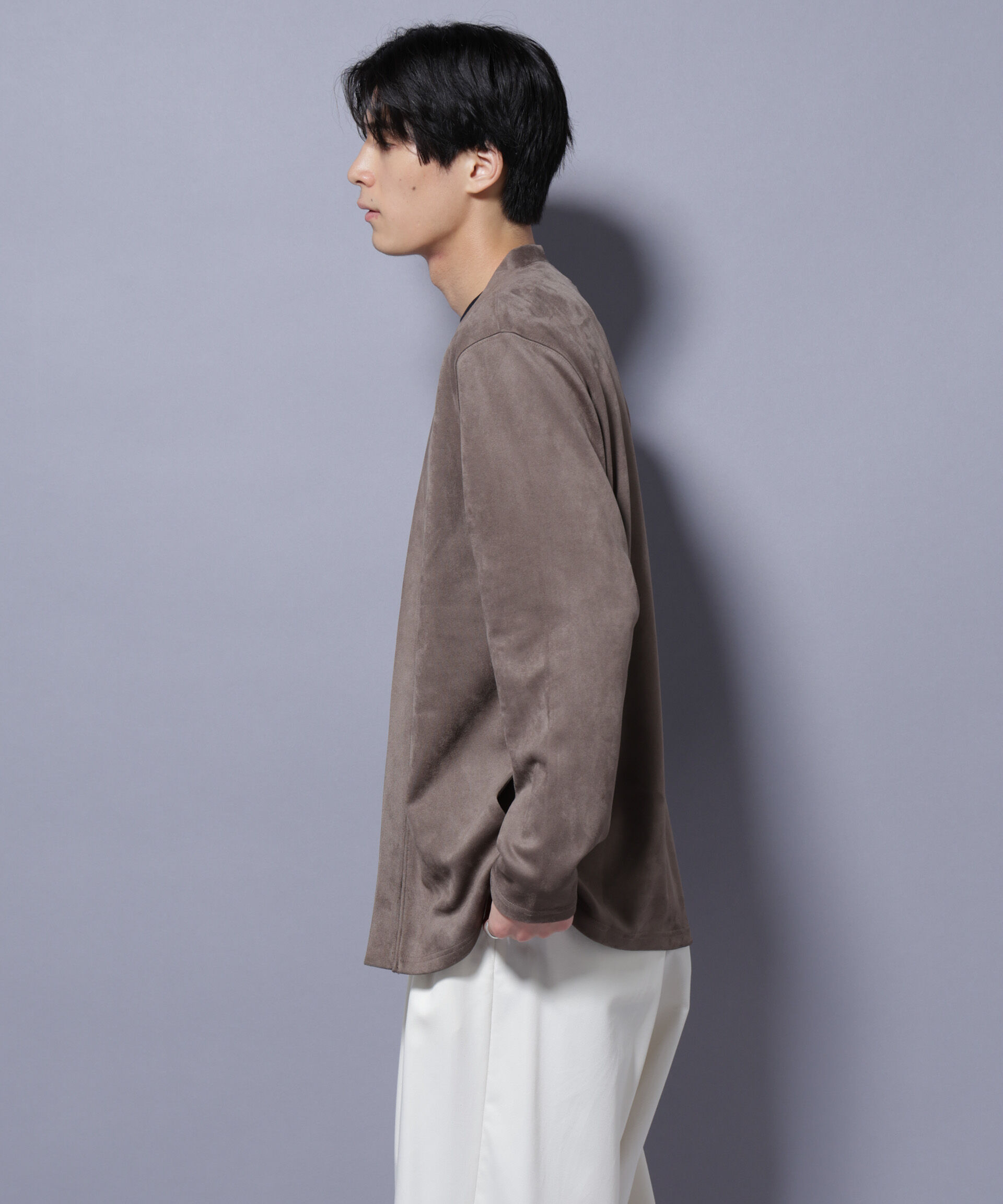 NANO universe「フェイクスエードトッパーカーディガン」|Tシャツ・カットソー|