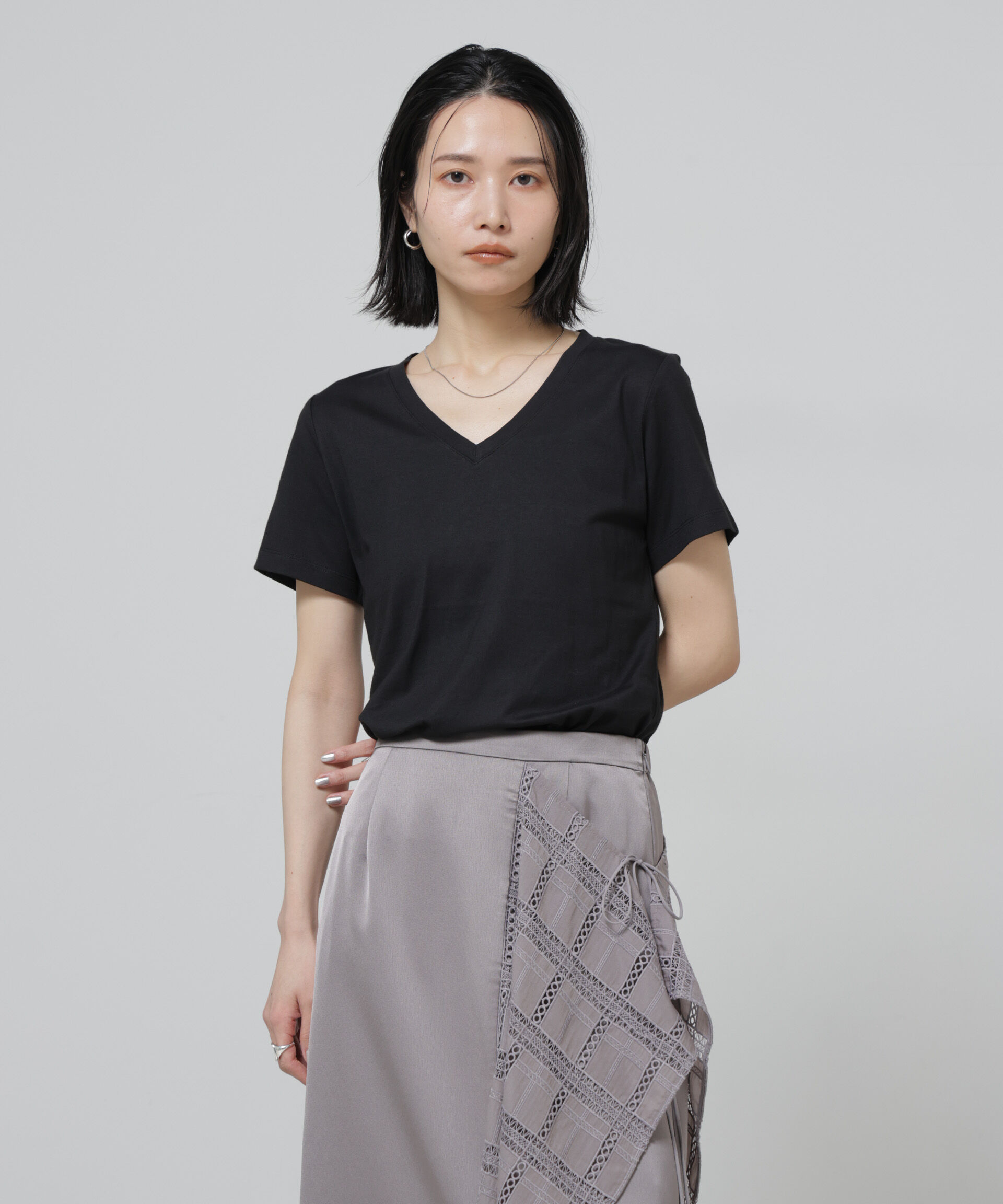NANO universe「〈追加〉Anti Soaked(R) 汗染み防止VネックTシャツ」|Tシャツ・カットソー|
