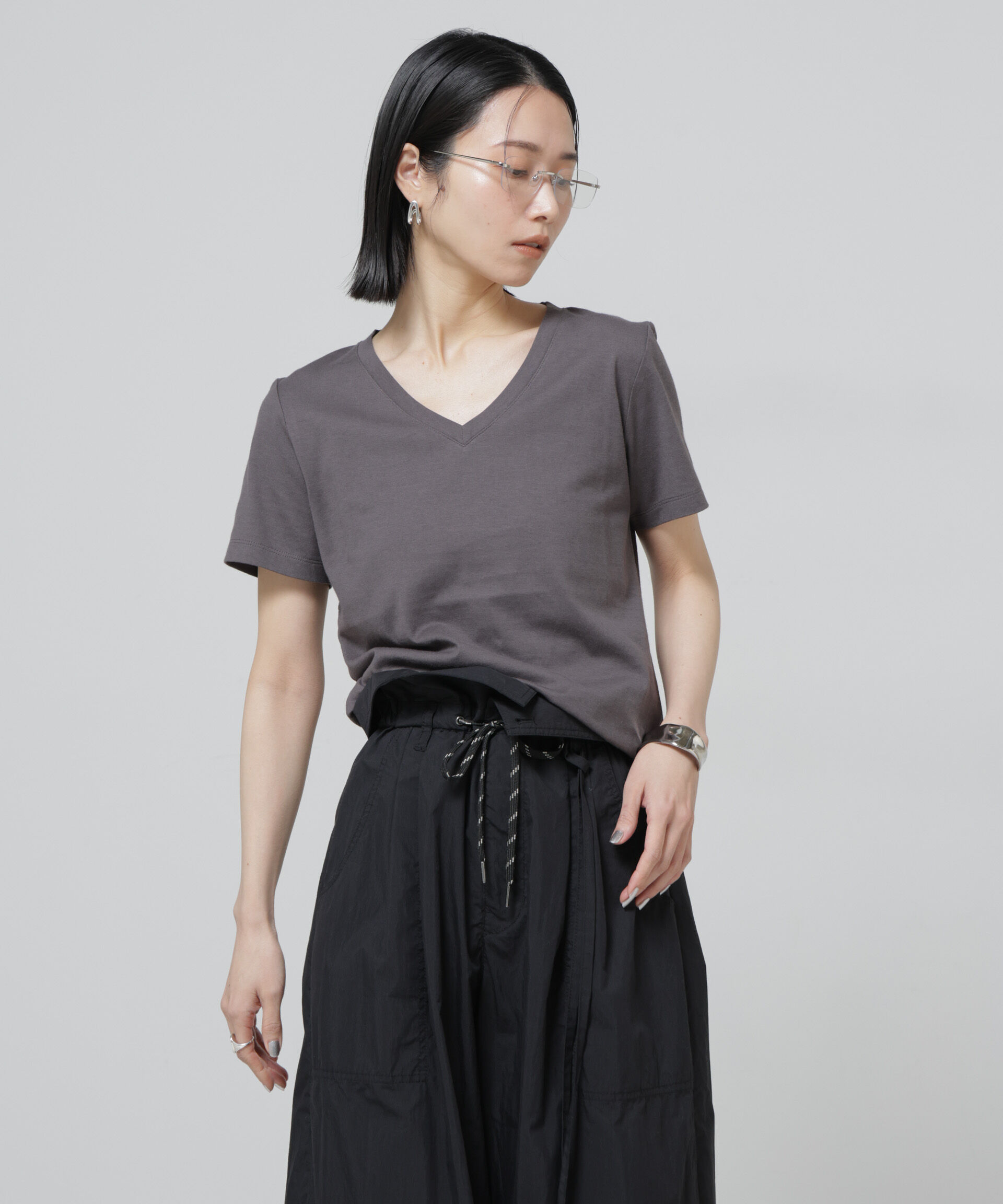 NANO universe「〈追加〉Anti Soaked(R) 汗染み防止VネックTシャツ」|Tシャツ・カットソー|