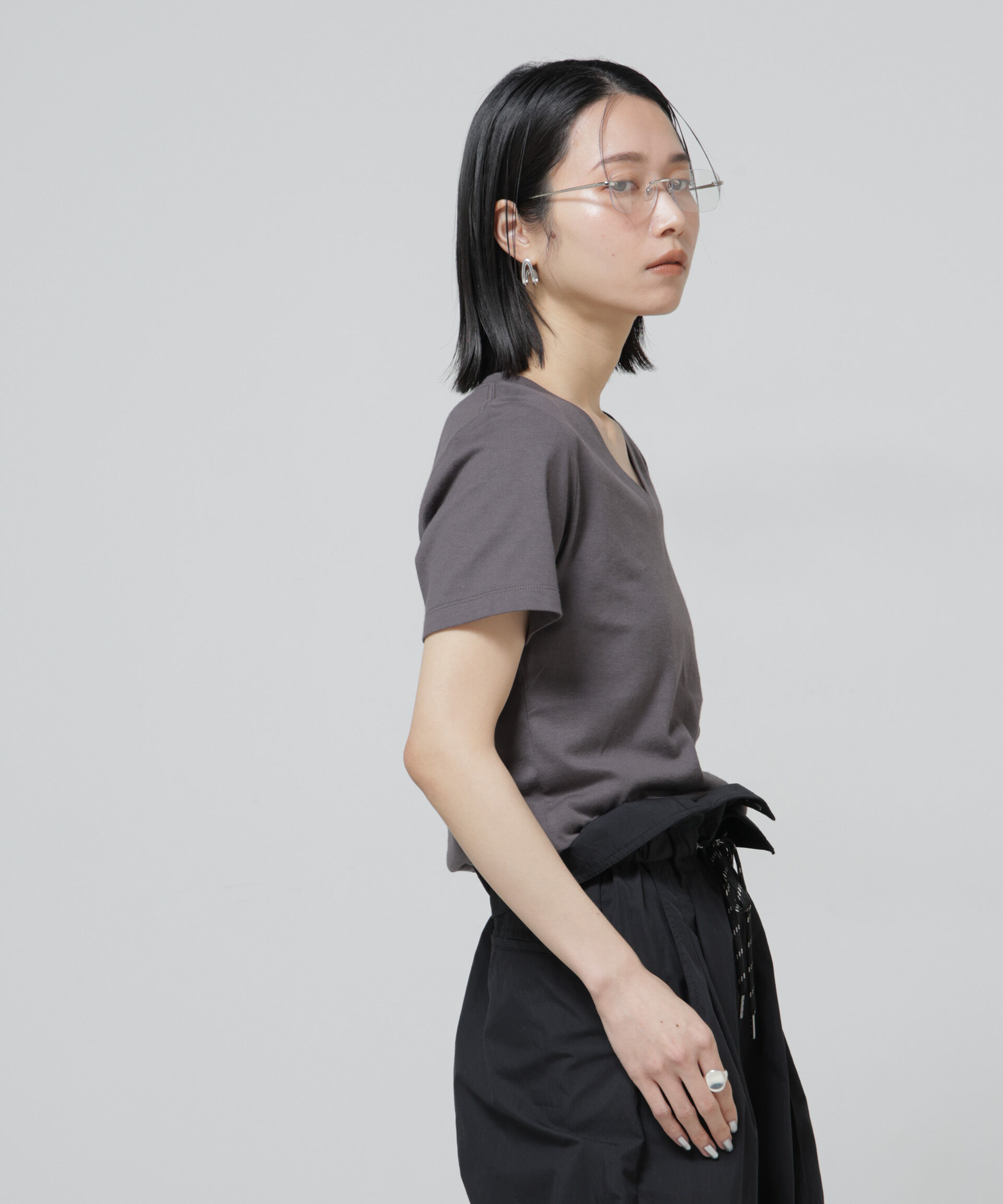 NANO universe「〈追加〉Anti Soaked(R) 汗染み防止VネックTシャツ」|Tシャツ・カットソー|