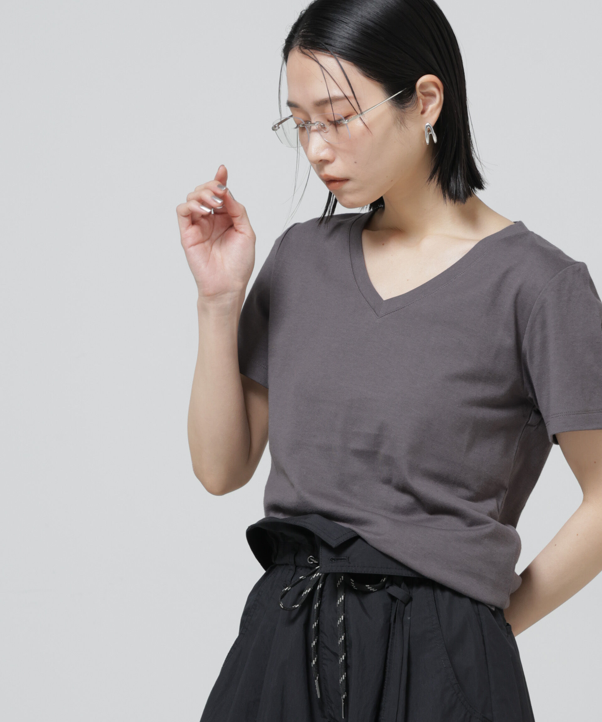NANO universe「〈追加〉Anti Soaked(R) 汗染み防止VネックTシャツ」|Tシャツ・カットソー|