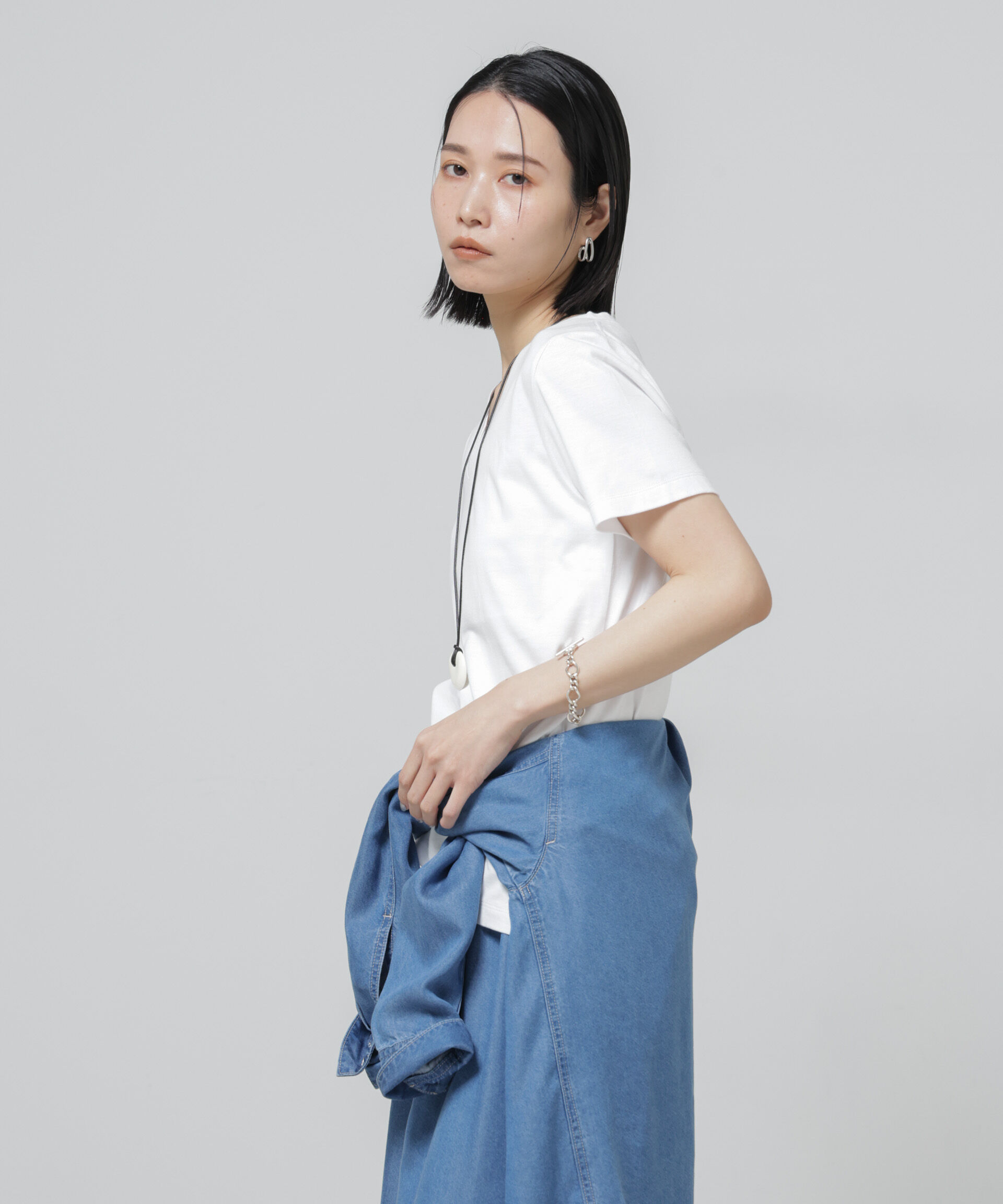 NANO universe「〈追加〉Anti Soaked(R) 汗染み防止VネックTシャツ」|Tシャツ・カットソー|