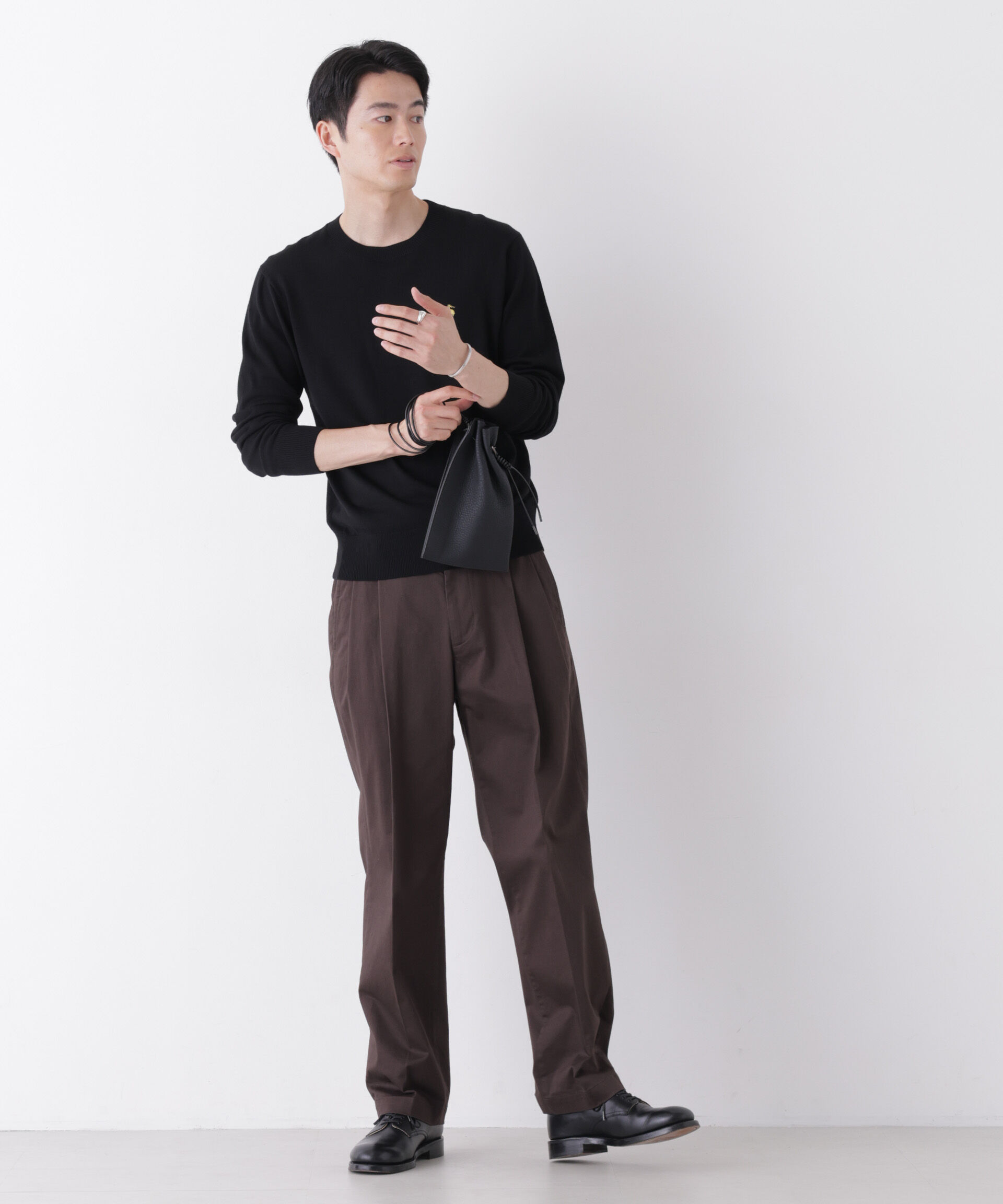 NANO universe「「Brooks Brothers別注」「毛玉レスニット」ファインゲージクルーネック」|ニット・セーター|