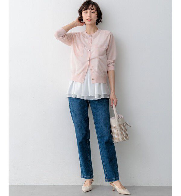 23区「【WEB&一部店舗限定カラーあり】シャイニーシアー フラップポケット カーディガン」|カーディガン|