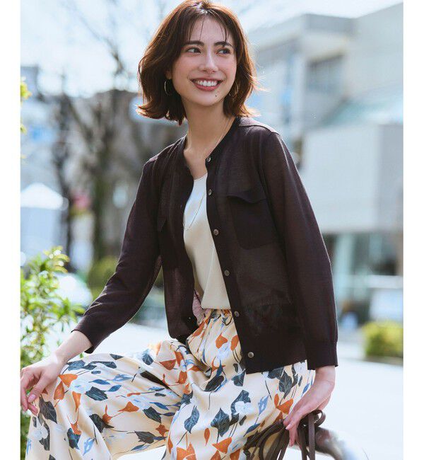 23区「【WEB&一部店舗限定カラーあり】シャイニーシアー フラップポケット カーディガン」|カーディガン|ﾀﾞｰｸﾌﾞ