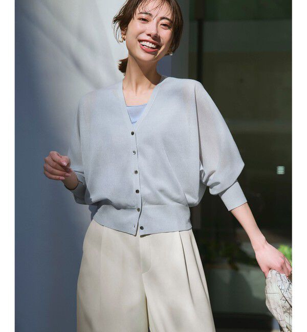 23区「【WEB&一部店舗限定カラーあり】シャイニーシアー ドルマンスリーブ カーディガン」|カーディガン|ｽｶｲﾌﾞﾙ