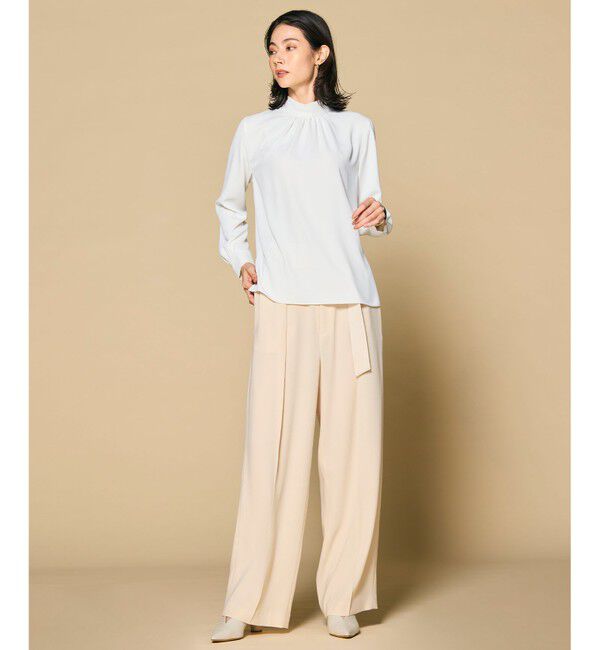 BEIGE,「【L-size・定番】EVA / ハイネックロングスリーブブラウス」|シャツ・ブラウス|