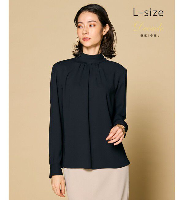 BEIGE,「【L-size・定番】EVA / ハイネックロングスリーブブラウス」|シャツ・ブラウス|Black