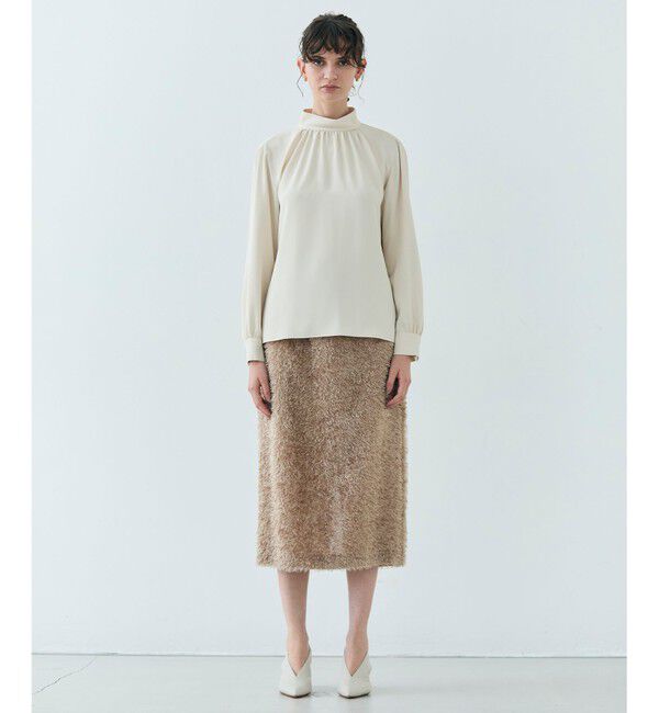 BEIGE,「【L-size・定番】EVA / ハイネックロングスリーブブラウス」|シャツ・ブラウス|
