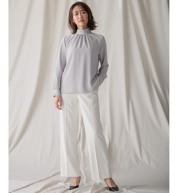 BEIGE,「【L-size・定番】EVA / ハイネックロングスリーブブラウス」|シャツ・ブラウス|